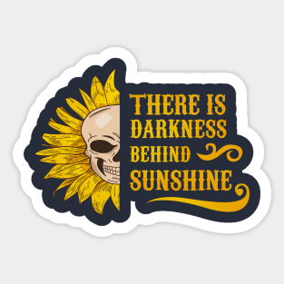 Sunflower Skull illustration Sticker